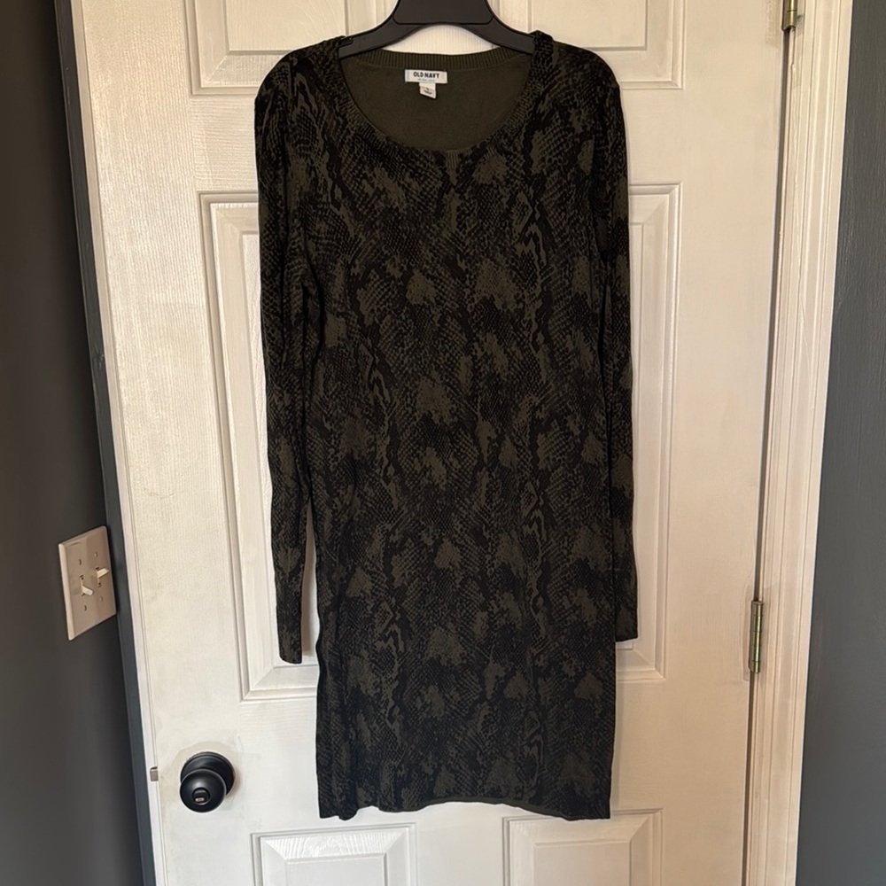 Olive Snake Print Dress